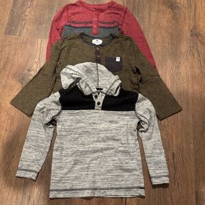 Set of Three Long Sleeve Henley Shirts